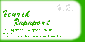 henrik rapaport business card